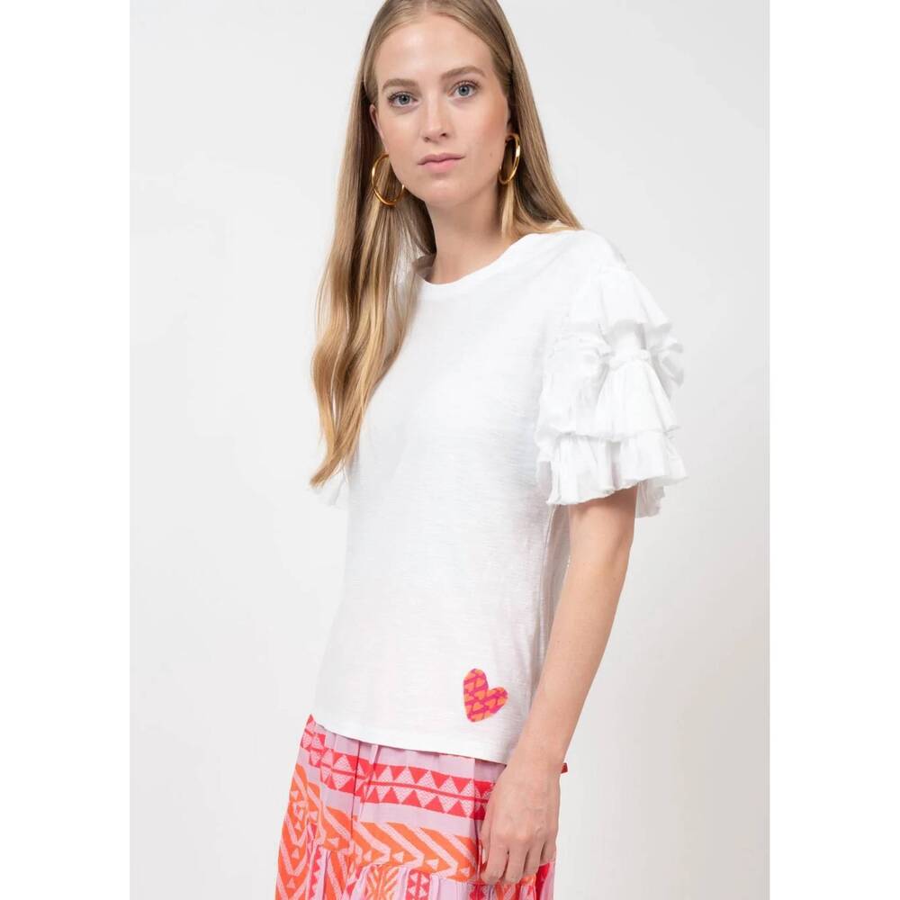 NEW IVY JANE ruffle sleeve top in white